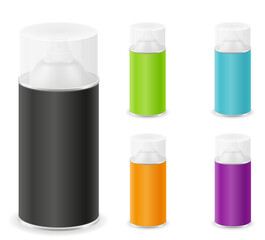 paint spray in a metal can container cartoon stock vector illustration isolated on white background