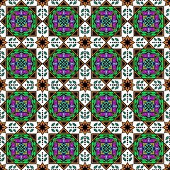 : Intense Tribal Geometric Mandala Art. Dark Red, Orange, and Black Kaleidoscope Background. Mystical Boho Wall Art.