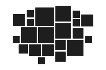 Photo gallery mosaic collage. Mood board, scrapbook grid vector illustration