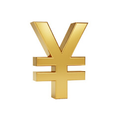 Obraz premium Luminous golden yuan symbol radiating against an untouched transparent field of digital space