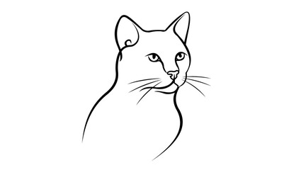 One Line Cat Drawing Logo | Elegant Continuous Line Minimal Vector Design