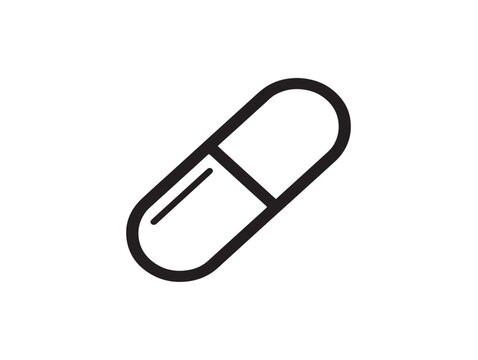 Pharmacy icon 2D vector line art in a clean minimalist healthcare and prescription
