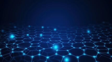 Abstract digital network with glowing nodes