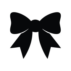 Classic black bow silhouette simple and elegant decorative element for gifts celebrations and fashion perfect for design projects