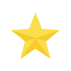 Fototapeta premium Bright Gold Star Shining Symbol Graphic Illustration on White Background
