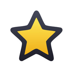 Obraz premium A simple graphic of a yellow star with a dark outline and subtle gradient