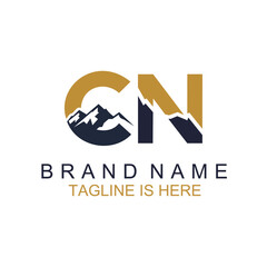 Initial C N Logo Design For Mining Company