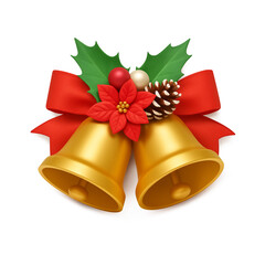 クリスマス ベル イラスト リアル 3D