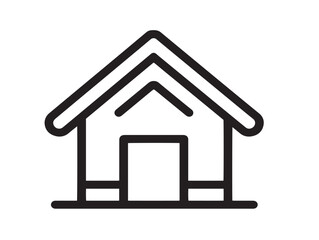 Real estate icon 2D vector line art for property sale and house buying