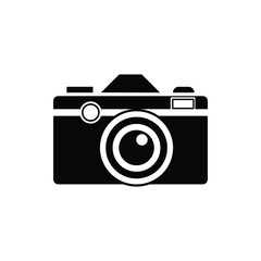 Flat Style Black and White of Camera on Transparent Background