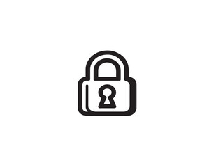 Security and privacy icon 2D vector line art for online safety and shield