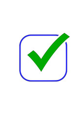 Green tick mark or green check mark