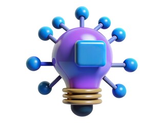 Abstract 3d bulb icon representing innovation and ideas