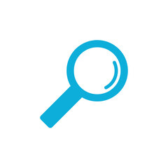 Light Blue Magnifying Glass Icon with Transparent Background, Search Symbol Concept