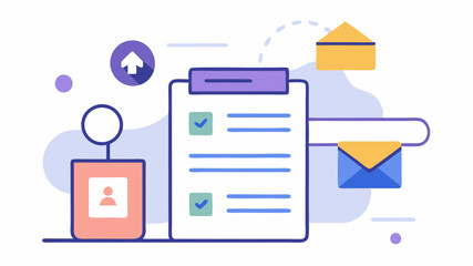 A digital form with filled fields and a submission icon illustrating the process of capturing leads through online forms and landing pages.