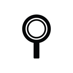 Magnifier Design with Black Outline on White Background Icon Search Symbol