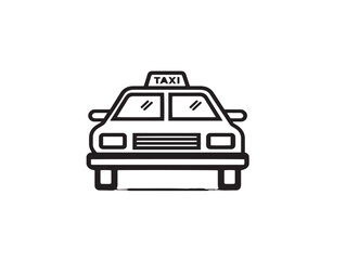 Taxi service icon 2D vector line art for city cab and mobility