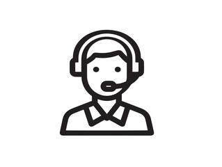 Tech Support icon 2D vector line art for customer service help