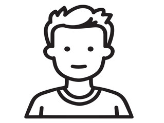 Teen age icon 2D vector line art in a clean minimalist style