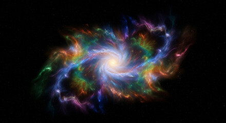 Fototapeta premium Vibrant and colorful galaxy swirling in the vast expanse of space.