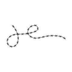 Barbed wire vector illustration isolated on white background