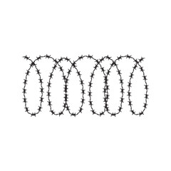 Barbed wire vector illustration isolated on white background