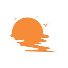 Sun illustration logo vector design