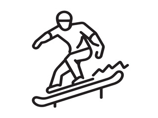 Urban sports icon 2D vector line art in a clean minimalist illustration