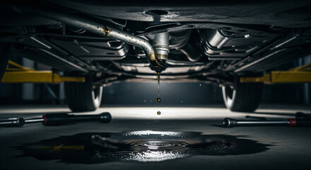 Oil leak under a car