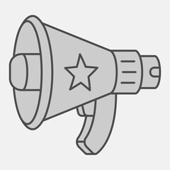 Loudspeaker isometric icon, democracy day concept. Vector graphics. Megaphone of voter sign and editable stroke, outline style icon for mobile or web design.