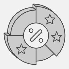Pie chart isometric icon, democracy day concept. Vector graphics. Vote share ratio sign and editable stroke, outline style icon for mobile or web design.