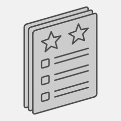Voter election program paper isometric icon, democracy day concept. Vector graphics. Document sign and editable stroke, outline style icon for mobile or web design.