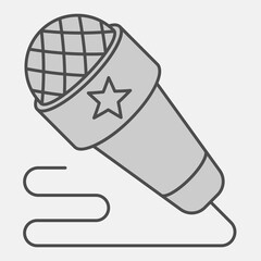 Microphone with cord isometric icon, sound recording concept. Vector graphics. Mic sign and editable stroke, outline style icon for mobile or web design.