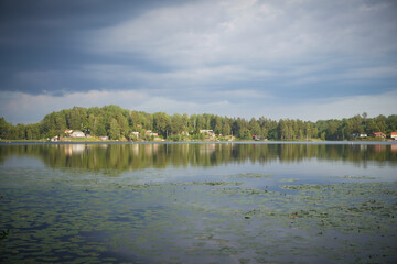 Scenic view of a lake during summer