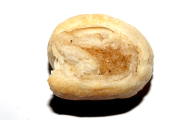 Mini Sausage rolls party snack food pigs in blankets isolated on white background