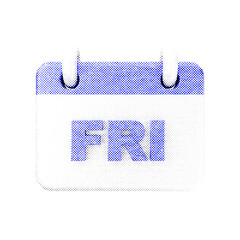 3d calendar friday halftone style