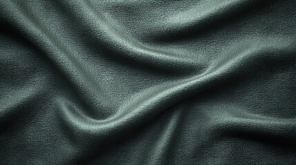 Soft Textured Fabric Background with Elegant Draping in Dark Green Color Perfect for Fashion, Interior Design, and Textile Prints