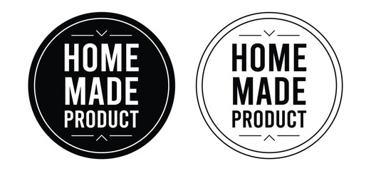 Obraz premium Home Made Product Stamp Icon, Black Vector Seal for Artisanal Foods, Handmade Crafts, Packaging, Branding, Labels, and DIY Design