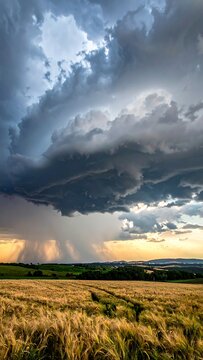 Dramatic storm clouds over a golden wheat field (1)