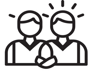 Volunteering icon 2D vector line art in a clean minimalist illustration