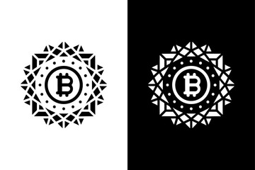 Bitcoin Logo Icon — Modern Crypto Design in Minimal Monochrome.