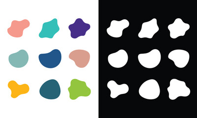 Colorful Abstract Blob Shapes – Modern Vector Set. Set of colorful abstract blobs isolated on white background. vector illustration eps file