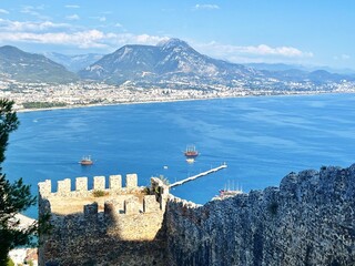 Old fortress view from above. View of part of the old fortress of the town