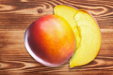 Fresh tasty ripe peach fruits