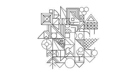 Obraz premium Abstract geometric shapes composition, creating a modern and artistic design