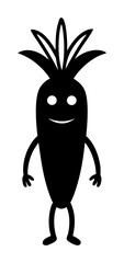 Vector art of cartoon carrot character with a smiling face