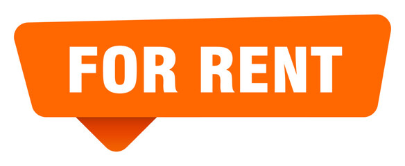for rent sticker. for rent orange sign isolated on transpatent background