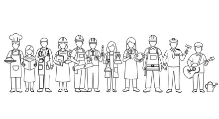 Obraz premium Diverse group of professions, representing various careers and occupations