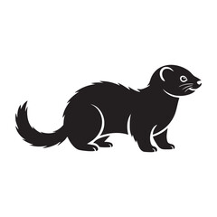Long Ferret Weasel Stoat Polecat Side Profile Logo Icon