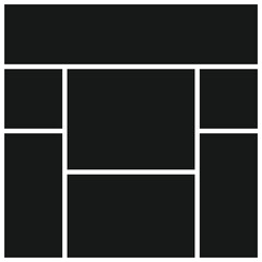 Eight frame collage template for photos and pictures,